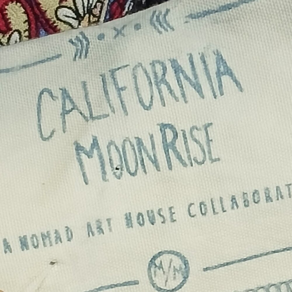 WOMENS CALIFORNIA MOONRISE TUNIC DRESS, NAVY WITH FLORAL DESIGN, SIZE MED, BOHO - Picture 6 of 6